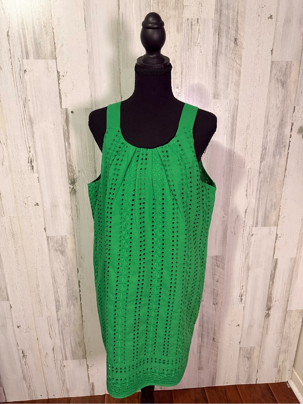 Isabel & Nina Green Eyelet Sleeveless Dress Size 12 100% Cotton - Picture 2 of 9